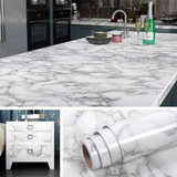 White Marble Kitchen Sheet – Black Vein Design (6.5 ft × 2 ft | 2 Meter Roll) - Avira Official Store