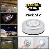 3-LED Battery Powered Tap Push Light (Pack of 2)